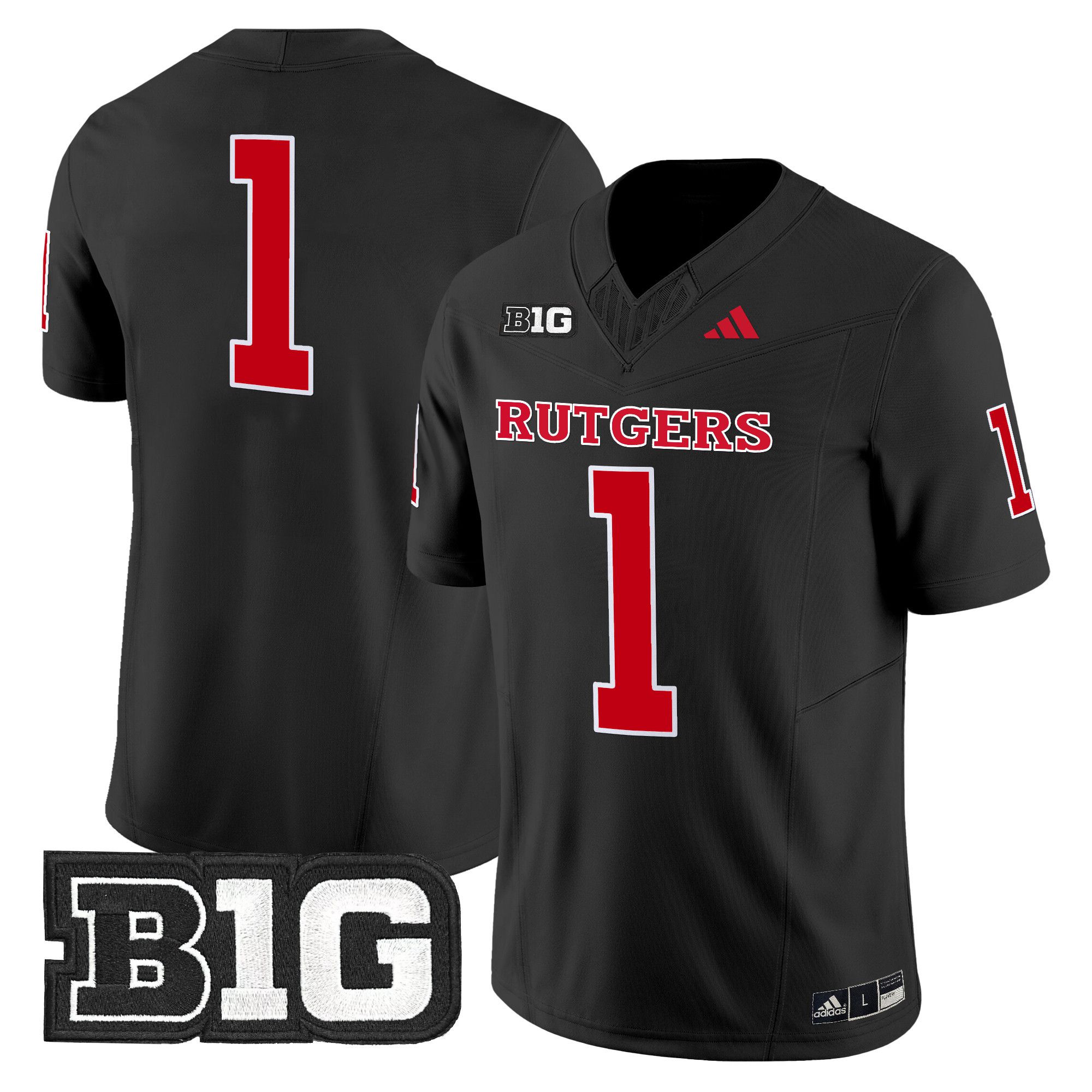 Men Rutgers Scarlet Knights #1 No Name Black 2024 Vapor Limited NCAA Jersey style 1->ncaa teams->NCAA Jersey